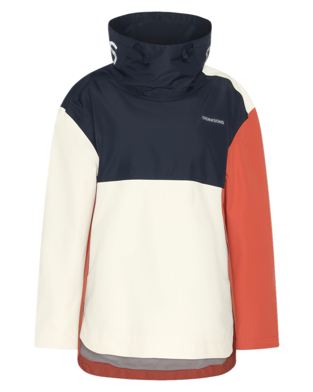Brique Red Dark Blue White coloured Didriksons Womens Thyra Jacket 3 on white background 