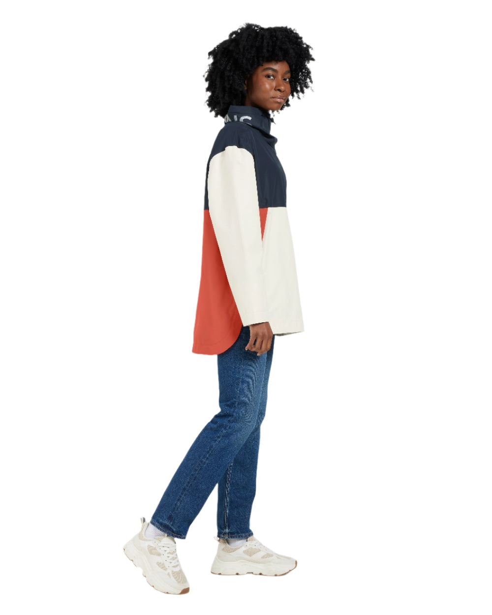 Brique Red Dark Blue White coloured Didriksons Womens Thyra Jacket 3 on white background 