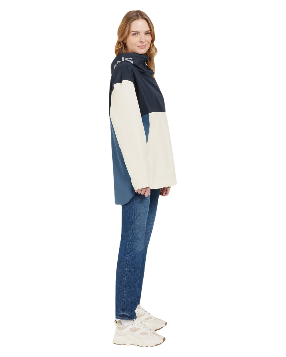 True Blue Dark Blue White coloured Didriksons Womens Thyra Jacket 3 on white background 