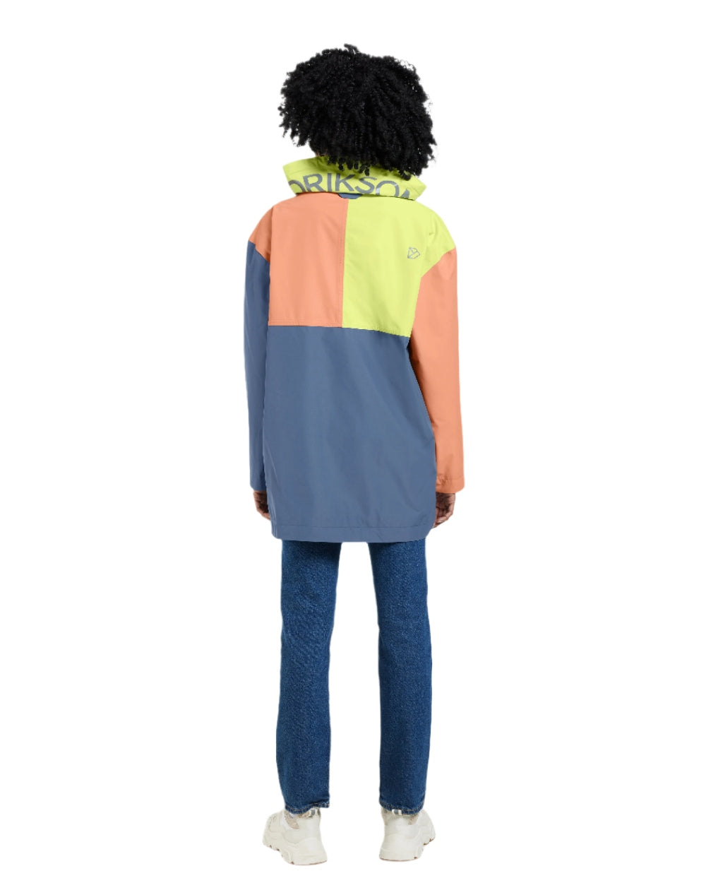 True Blue Green Pink coloured Didriksons Womens Thyra Jacket 3 on white background 