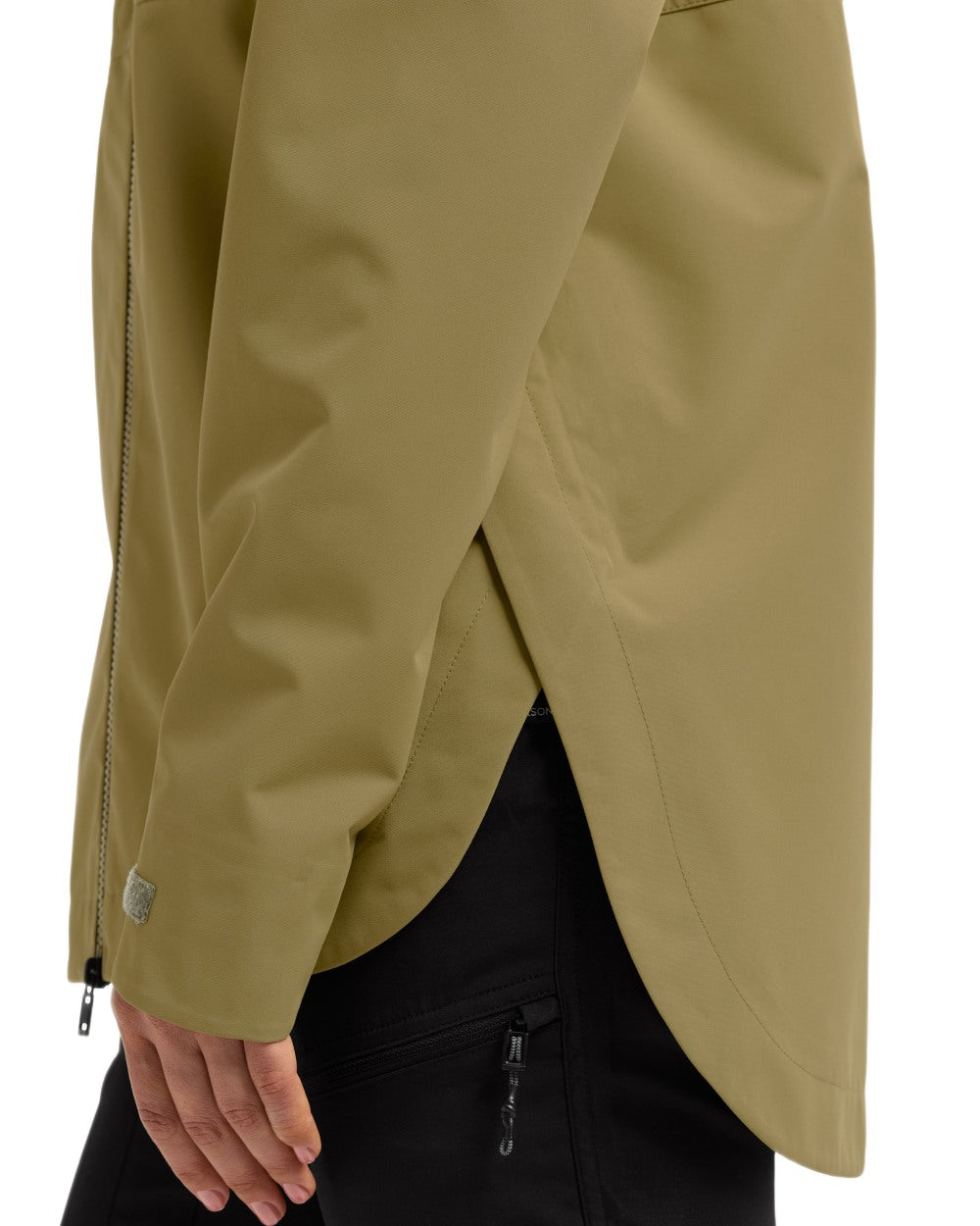 Olive Green coloured Didriksons Womens Tove Jacket on white background 
