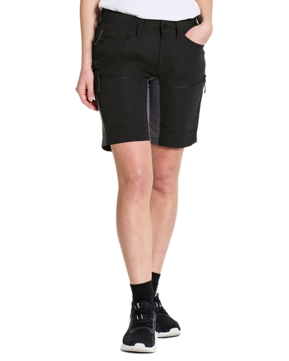 Black coloured Didriksons Womens Tucana Shorts on white background 