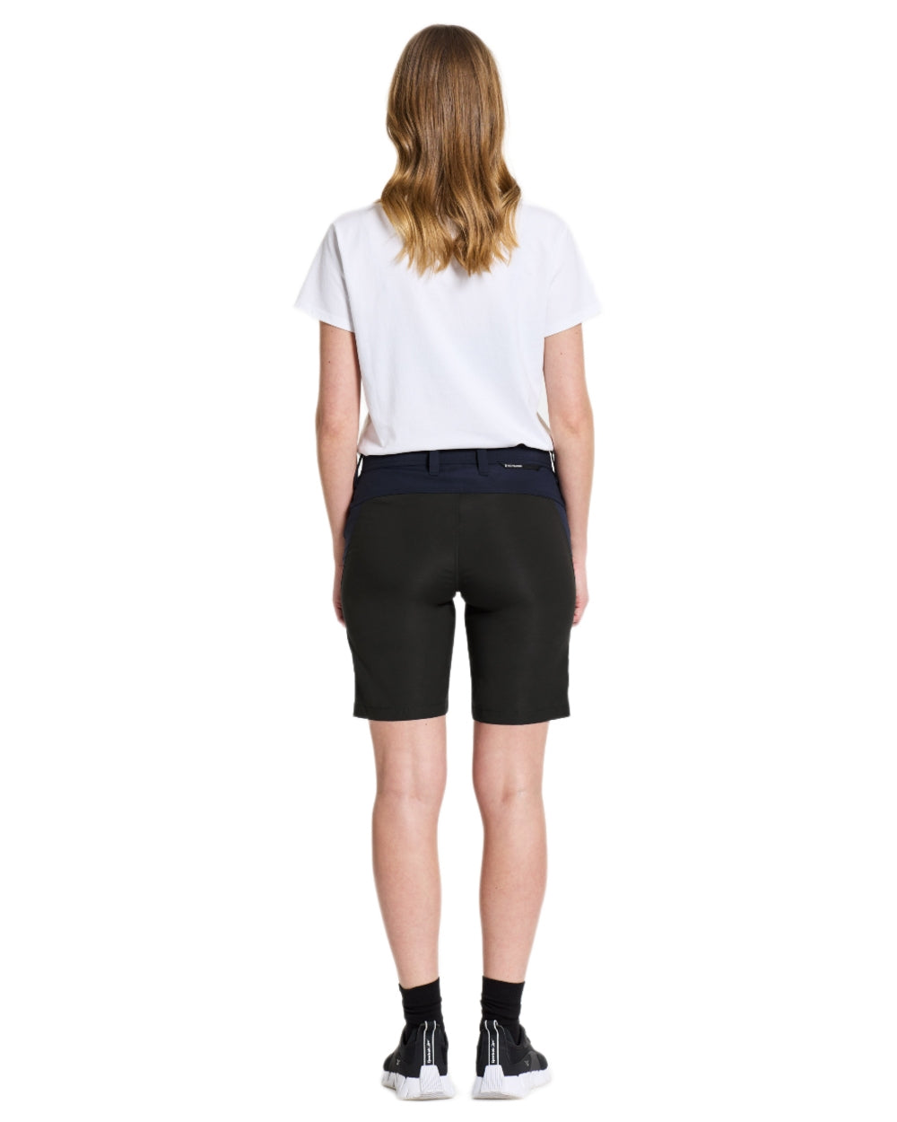 Dark Night Blue coloured Didriksons Womens Tucana Shorts on white background 
