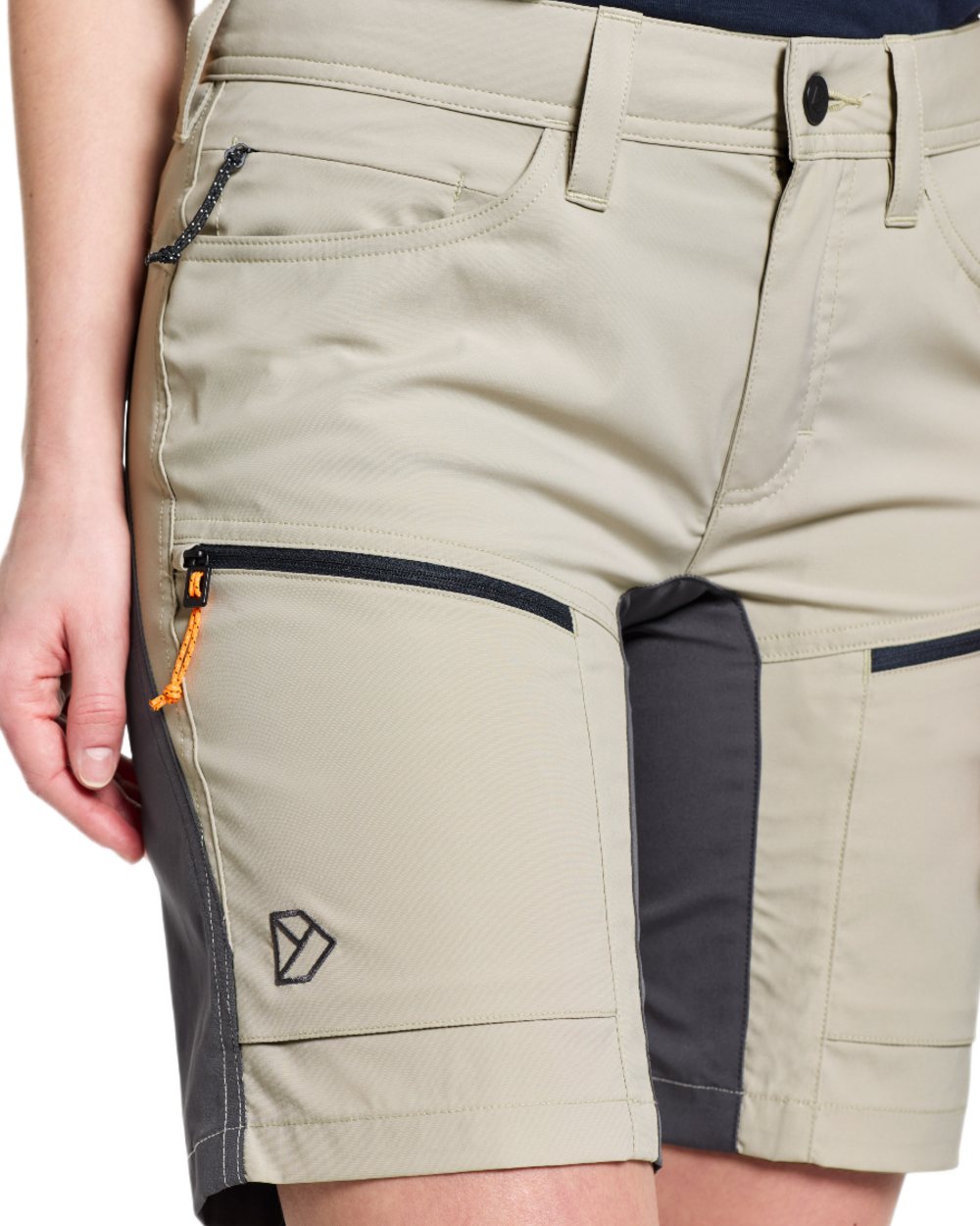 Light Beige coloured Didriksons Womens Tucana Shorts on white background 