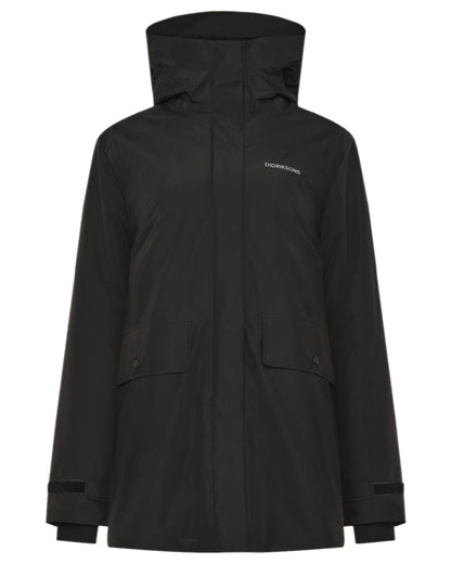 Black Coloured Didriksons Womens Tuva Parka on white background 