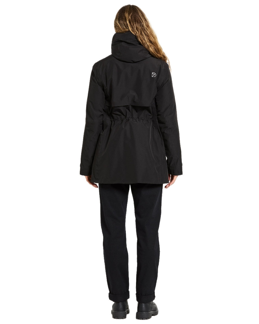 Black Coloured Didriksons Womens Tuva Parka on white background 
