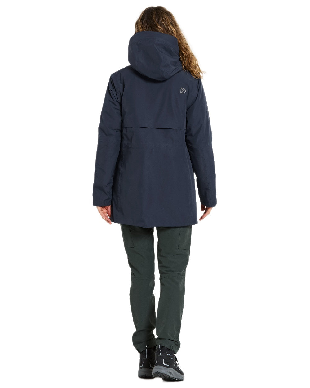 Dark Night Blue Coloured Didriksons Womens Tuva Parka on white background 