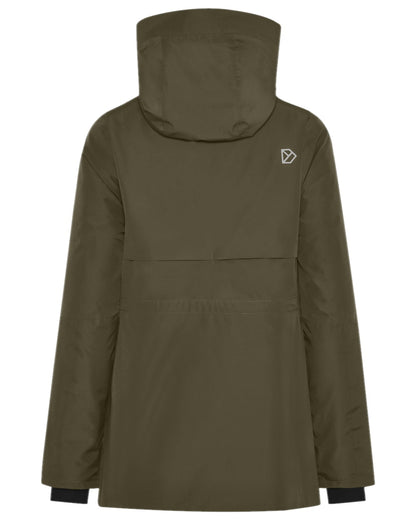 Deep Green Coloured Didriksons Womens Tuva Parka on white background 
