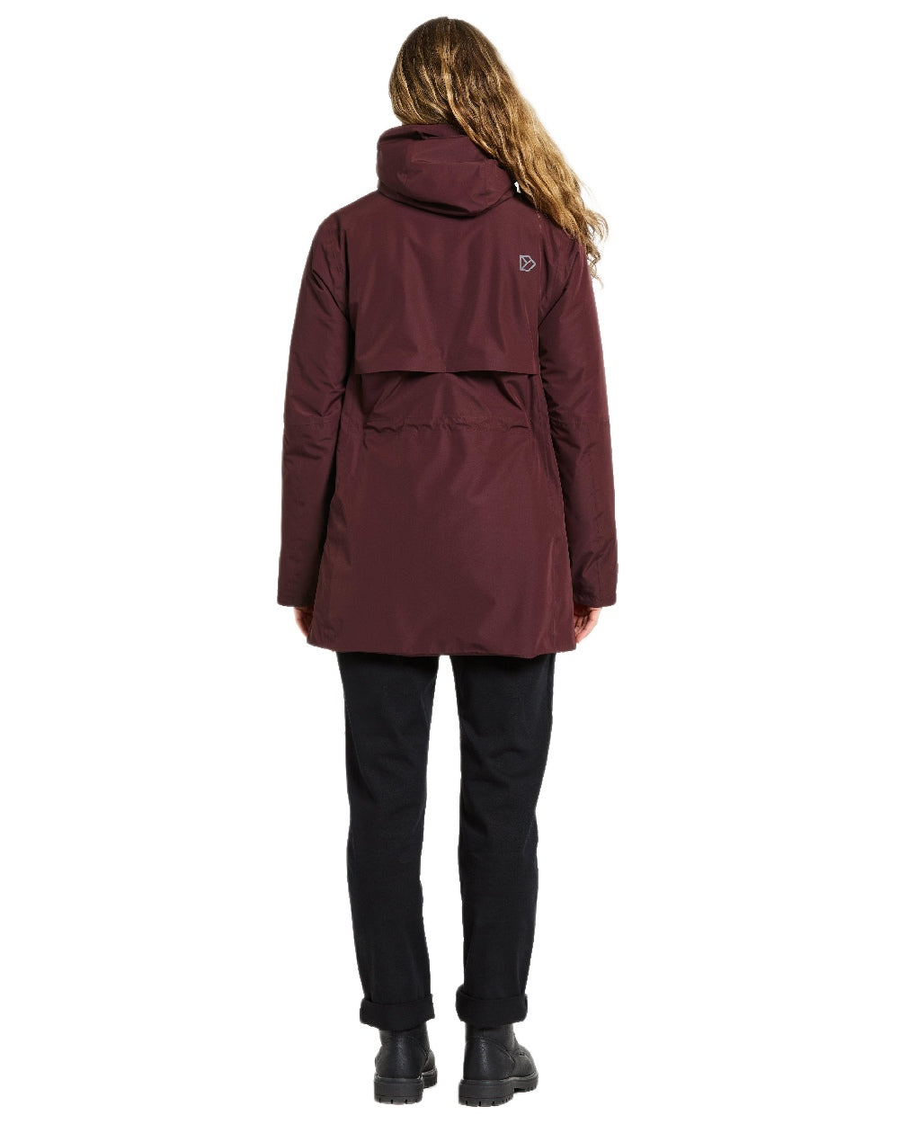 Old Rust Coloured Didriksons Womens Tuva Parka on white background 