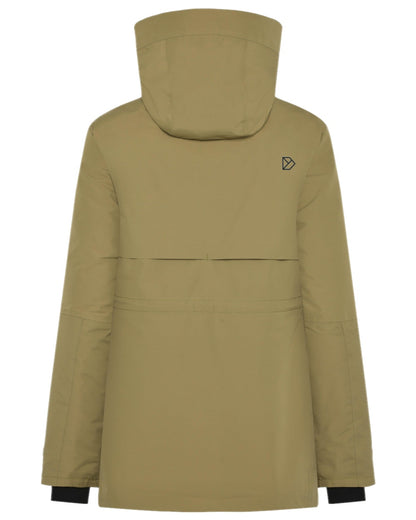 Olive Green Coloured Didriksons Womens Tuva Parka on white background 
