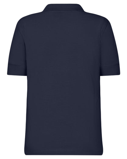 Dark Night Blue coloured Didriksons Womens Wivi Polo T-Shirt on white background 