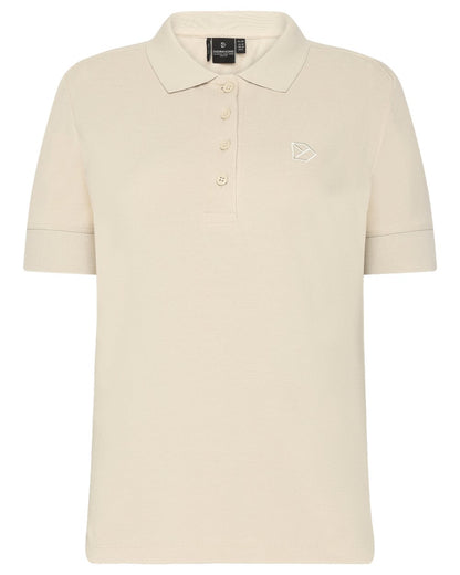 Light Beige coloured Didriksons Womens Wivi Polo T-Shirt on white background 