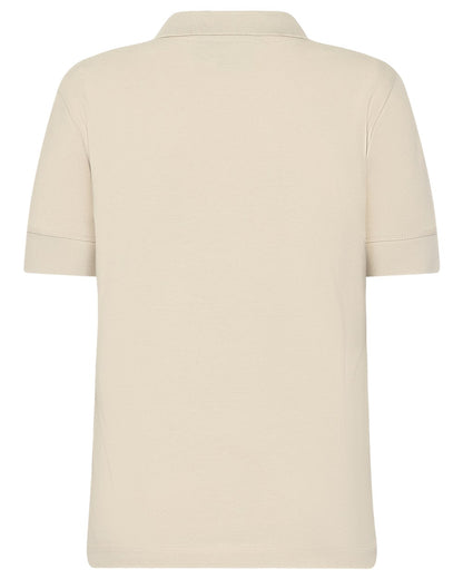 Light Beige coloured Didriksons Womens Wivi Polo T-Shirt on white background 