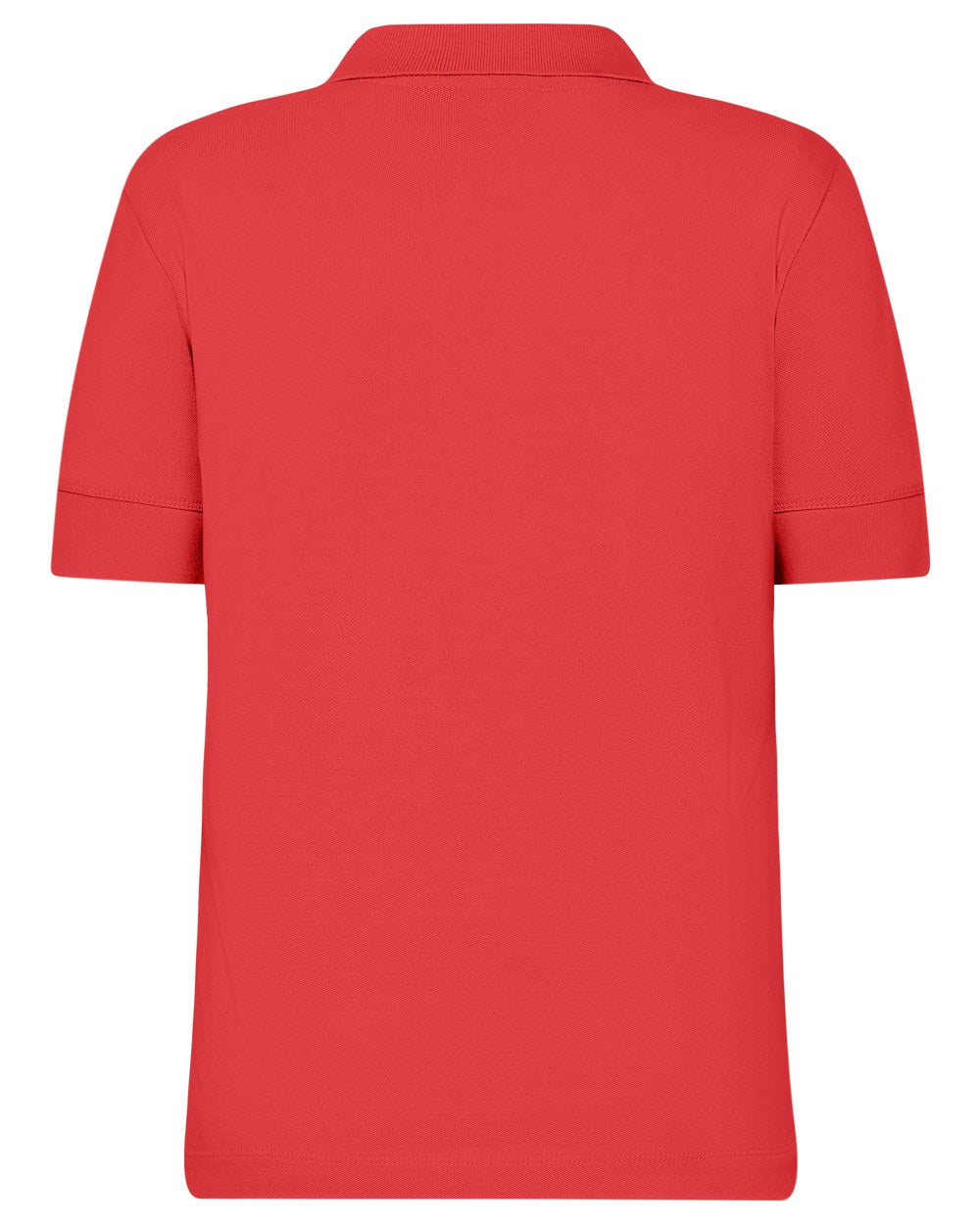 Pomme Red coloured Didriksons Womens Wivi Polo T-Shirt on white background 