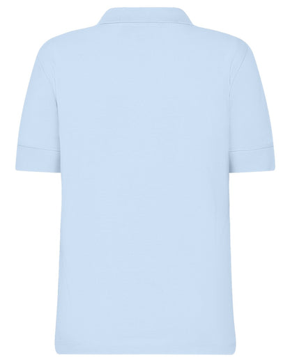 Sea Blue coloured Didriksons Womens Wivi Polo T-Shirt on white background 