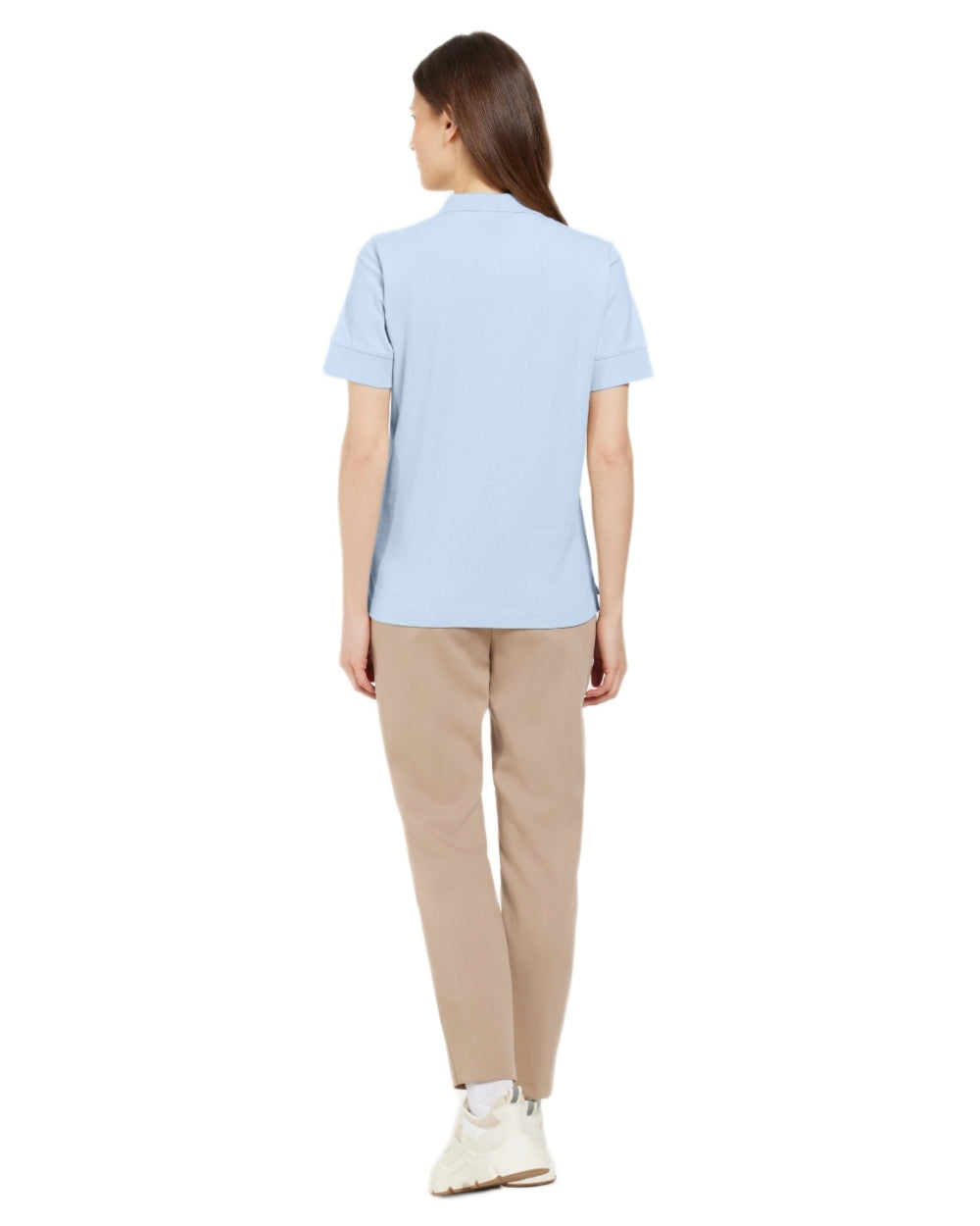 Sea Blue coloured Didriksons Womens Wivi Polo T-Shirt on white background 