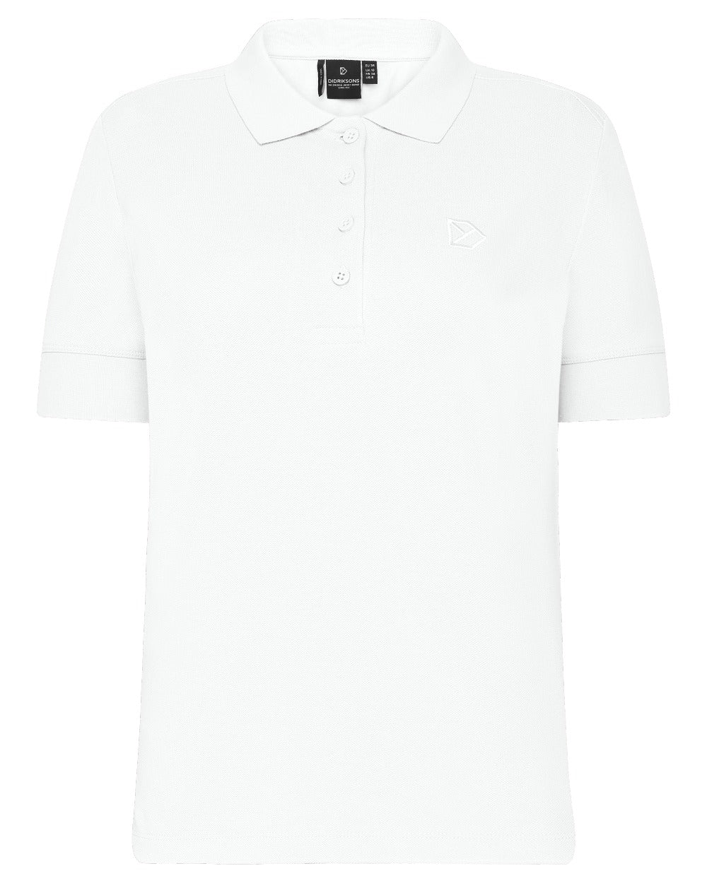 Snow White coloured Didriksons Womens Wivi Polo T-Shirt on white background 
