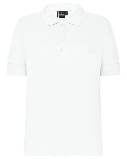 Snow White coloured Didriksons Womens Wivi Polo T-Shirt on white background 