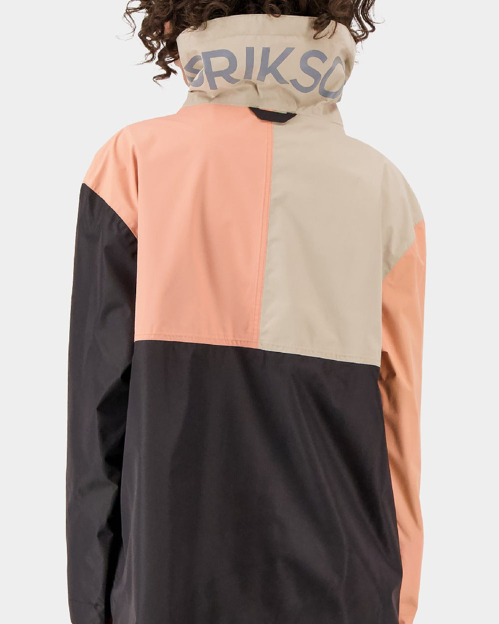 Black/Beige/Pink coloured Didriksons Thyra Womens Jacket 2 on grey background 