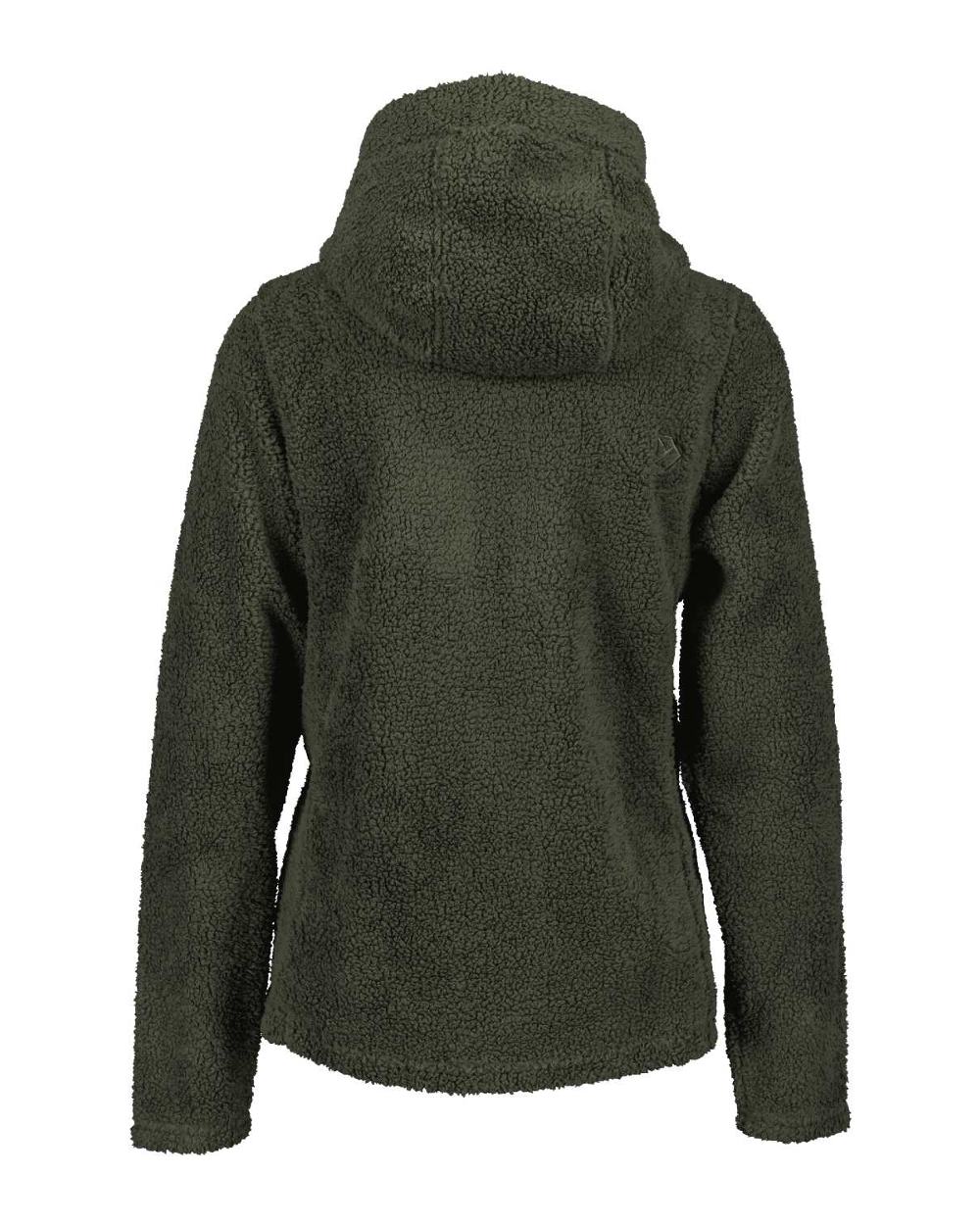 Deep Green coloured Didriksons Anniken Womens Full Zip Fleece on White background 