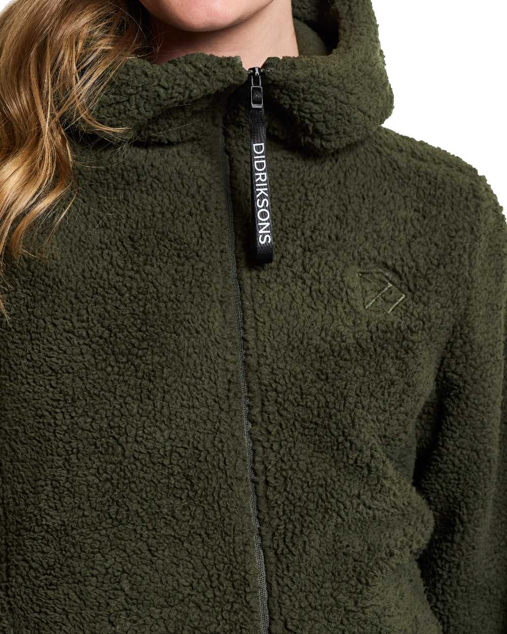 Deep Green coloured Didriksons Anniken Womens Full Zip Fleece on White background 