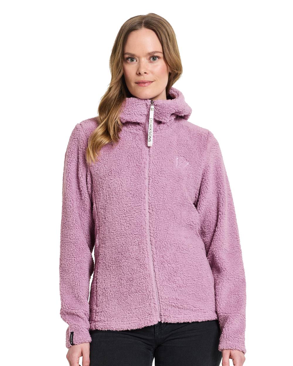 Purple Rain coloured Didriksons Anniken Womens Full Zip Fleece on White background 