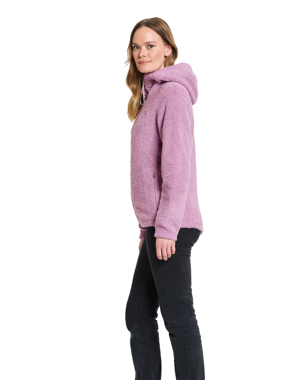 Purple Rain coloured Didriksons Anniken Womens Full Zip Fleece on White background 