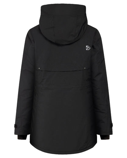 Black coloured Didriksons Frida Womens Parka 7 on white background 