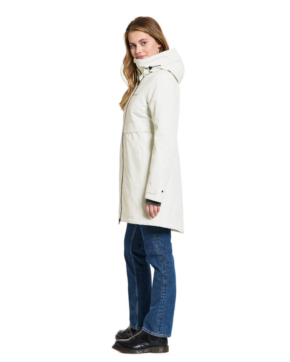 White Foam Coloured Didriksons Helle Ladies Parka 5 On A White Background  