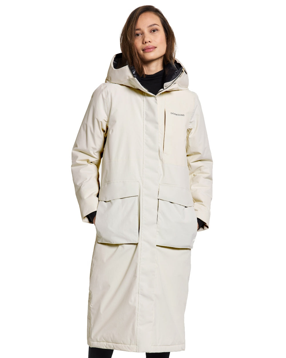 Didriksons Leya Womens Parka Long 3 in White Foam 