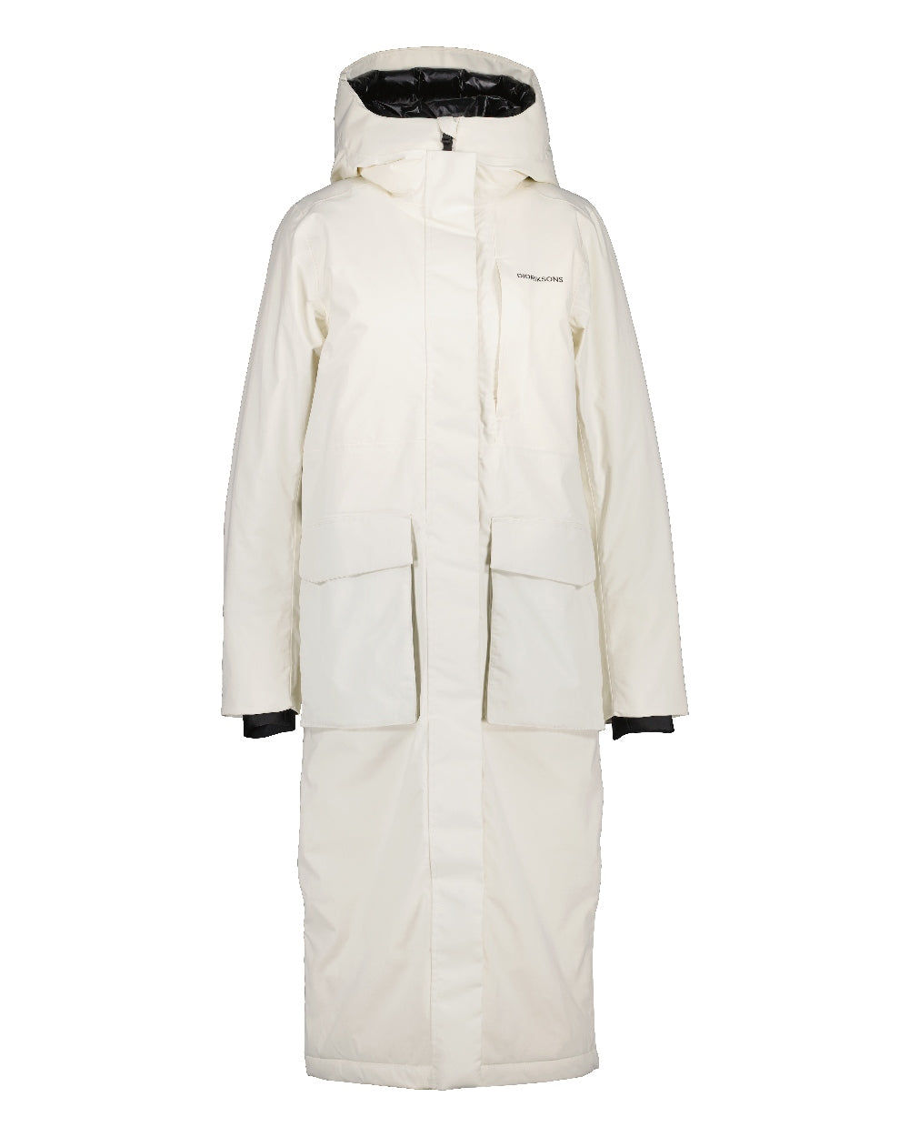 Didriksons Leya Womens Parka Long 3 in White Foam 