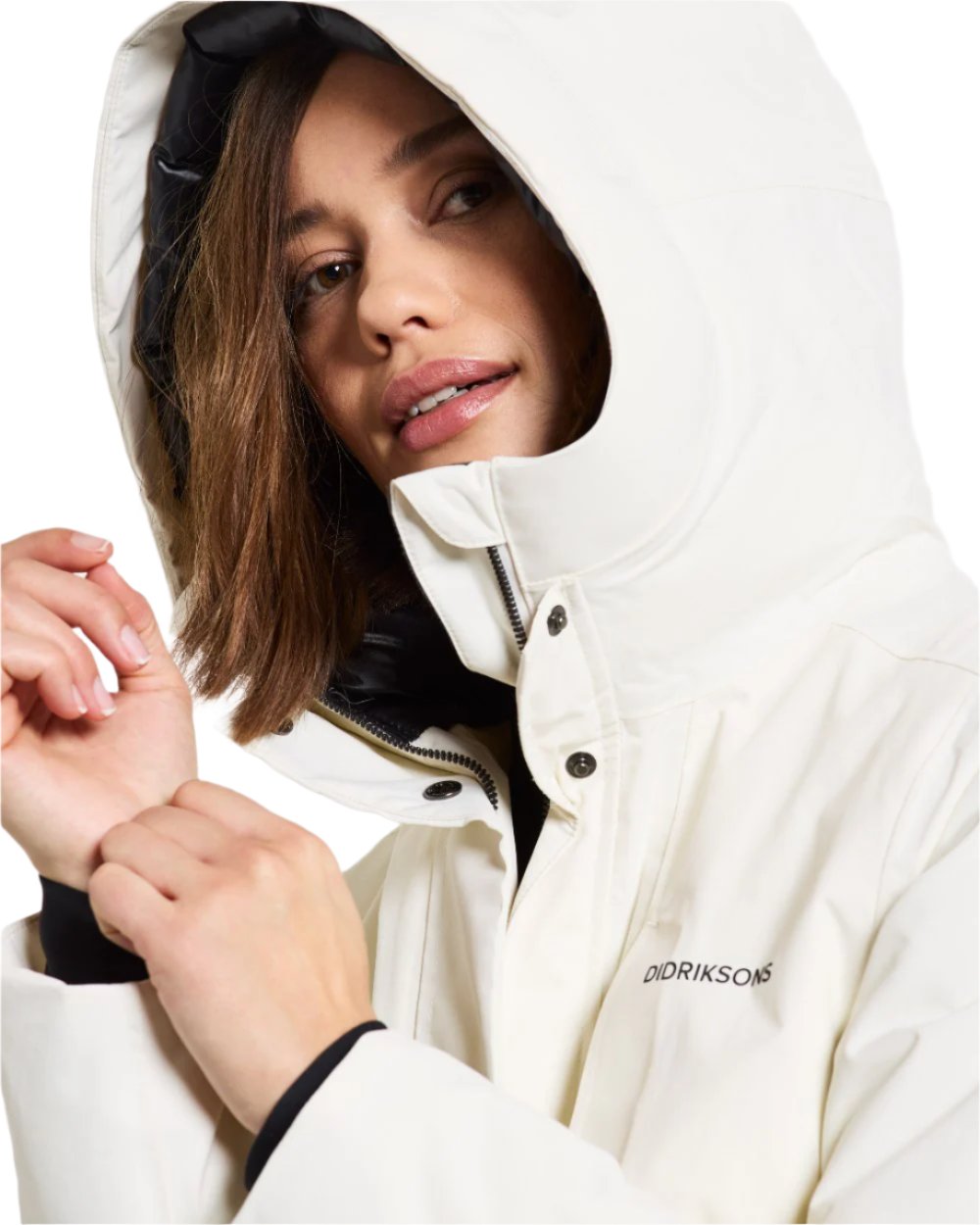 Didriksons Leya Womens Parka Long 3 in White Foam 