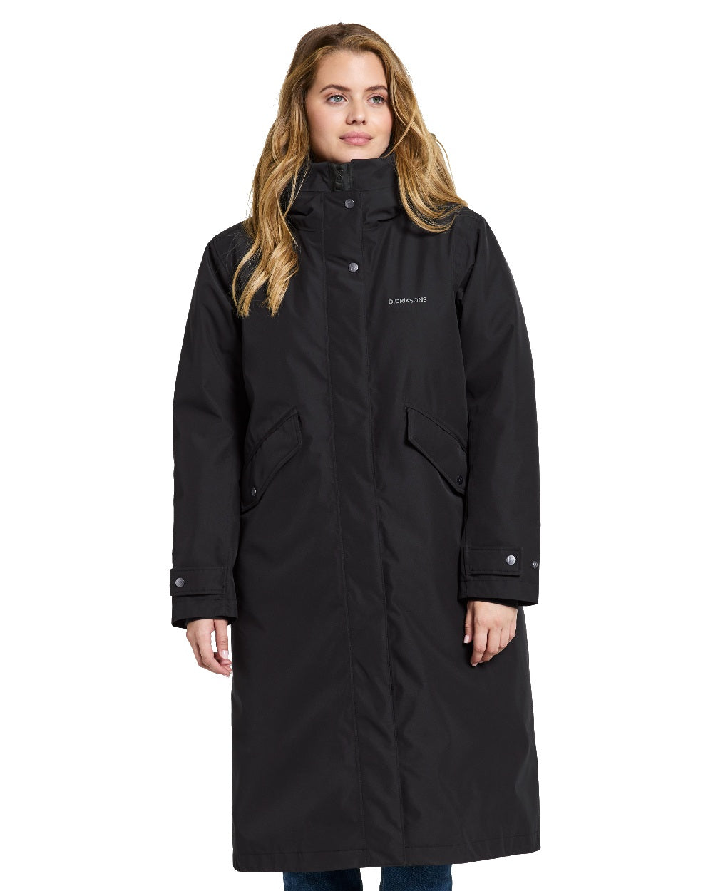 Didriksons Mia Womens Parka Long in Black 