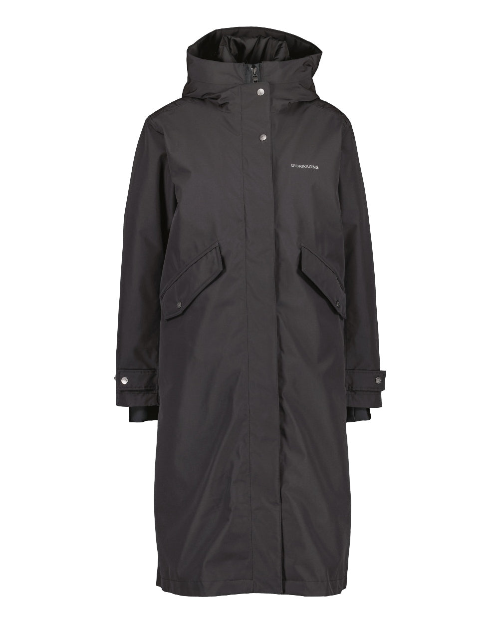 Didriksons Mia Womens Parka Long in Black 