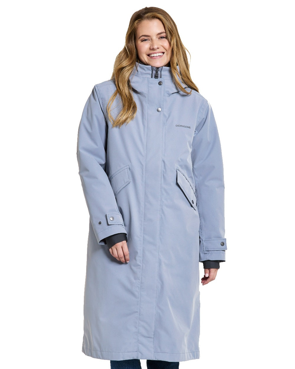Didriksons Mia Womens Parka Long in Glacial Blue 