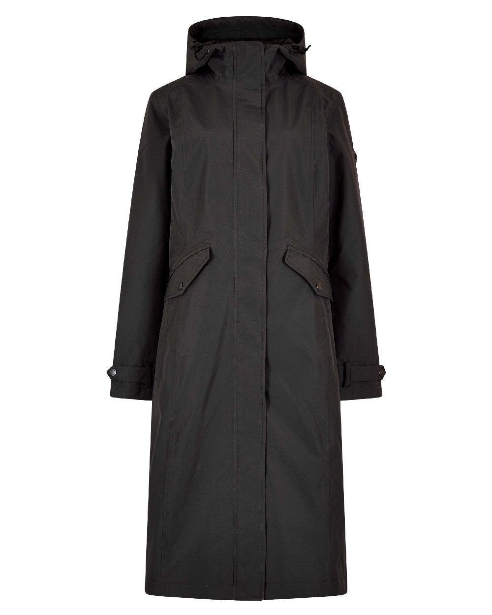 Charcoal Coloured Dubarry Alderford Waterproof Coat on white background 