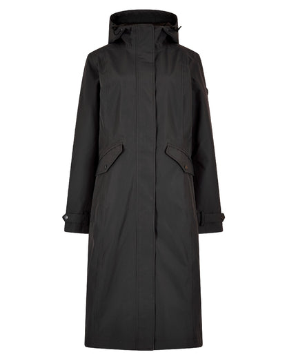 Charcoal Coloured Dubarry Alderford Waterproof Coat on white background 