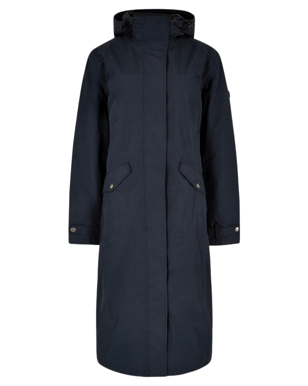Navy Coloured Dubarry Alderford Waterproof Coat on white background 
