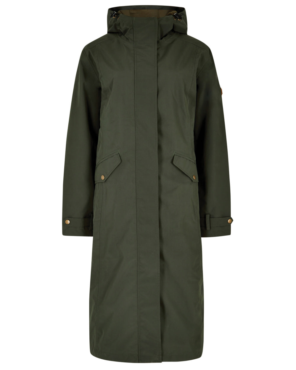 Pesto Coloured Dubarry Alderford Waterproof Coat on white background 