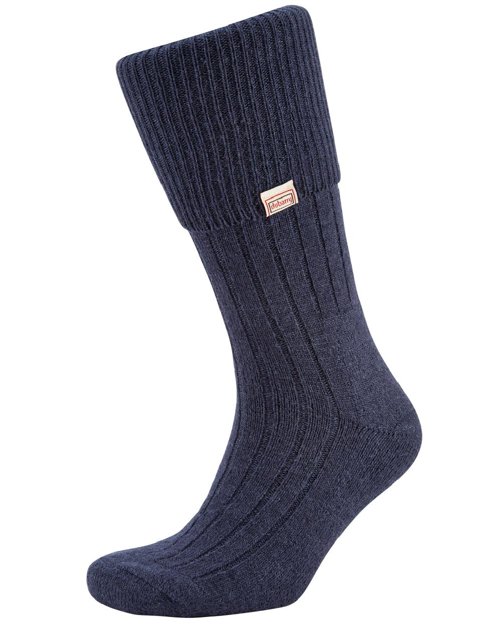 Navy Coloured Dubarry Alpaca Socks on white background 