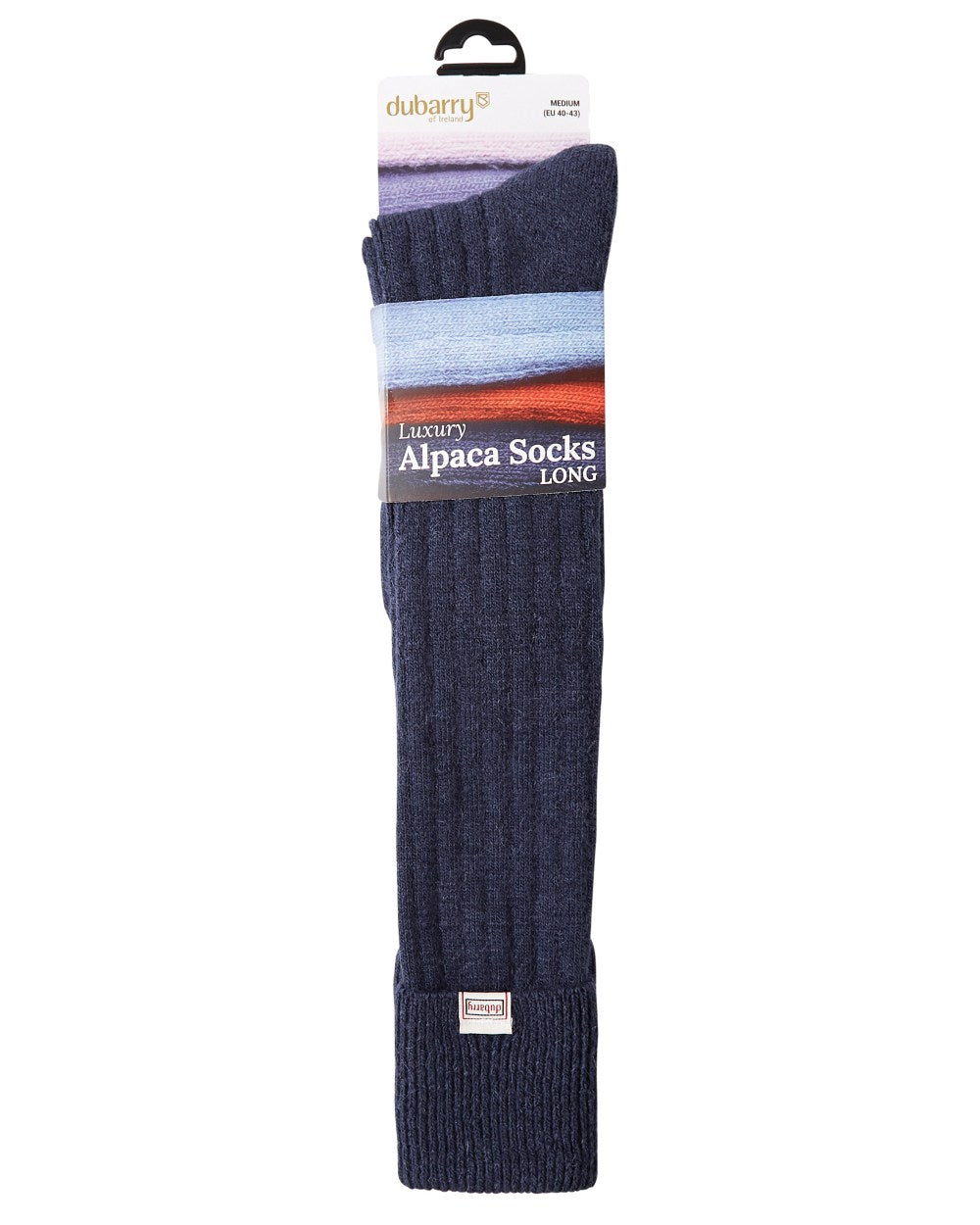 Navy Coloured Dubarry Alpaca Socks on white background 