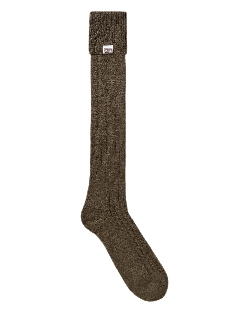 Olive Coloured Dubarry Alpaca Socks on white background 