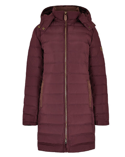 Currant coloured Dubarry Ballybrophy Quilted Jacket on white background 