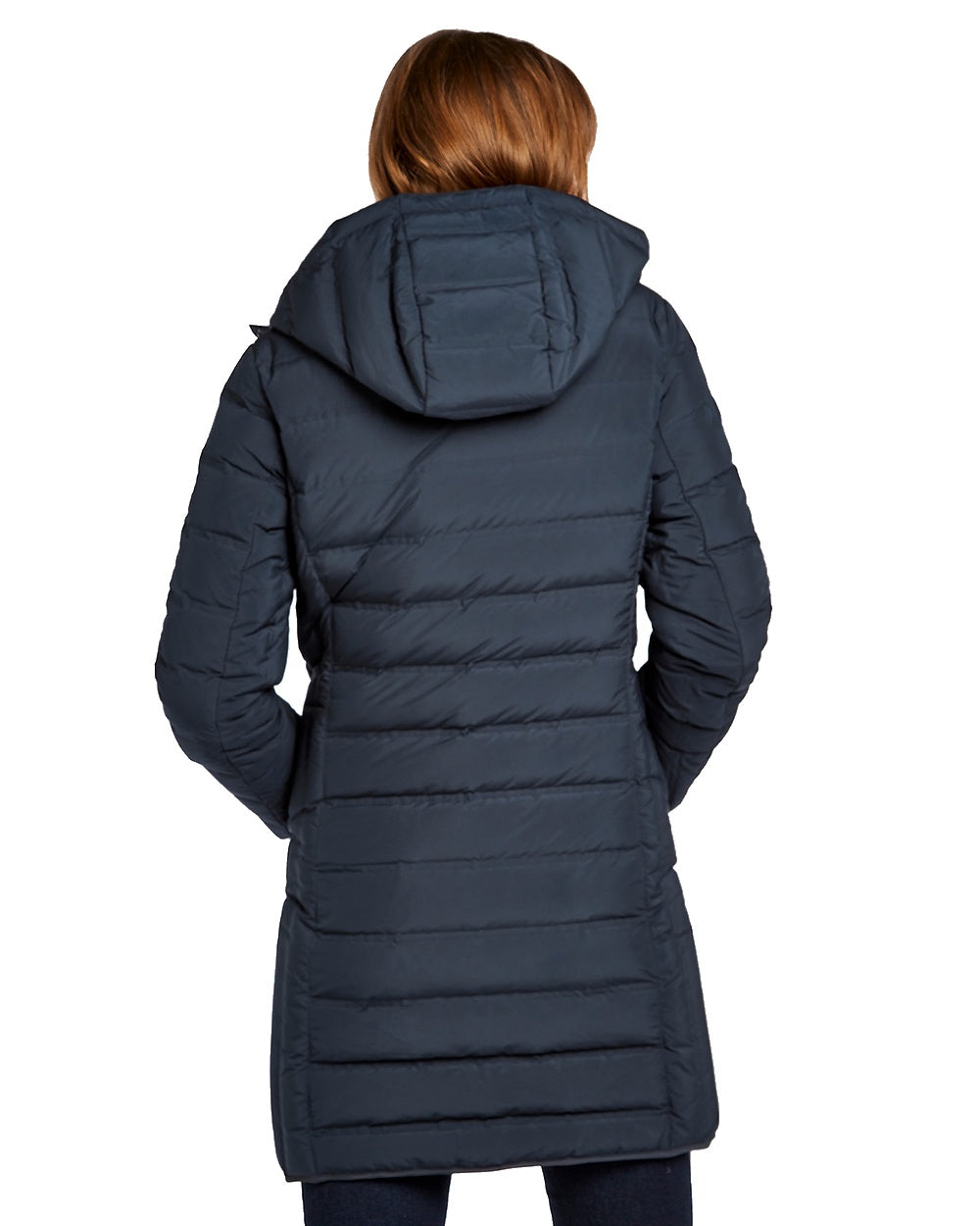 Navy coloured Dubarry Ballybrophy Quilted Jacket on white background 