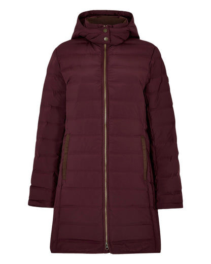 Ox Blood Coloured Dubarry Ballybrophy Quilted Jacket on white background 