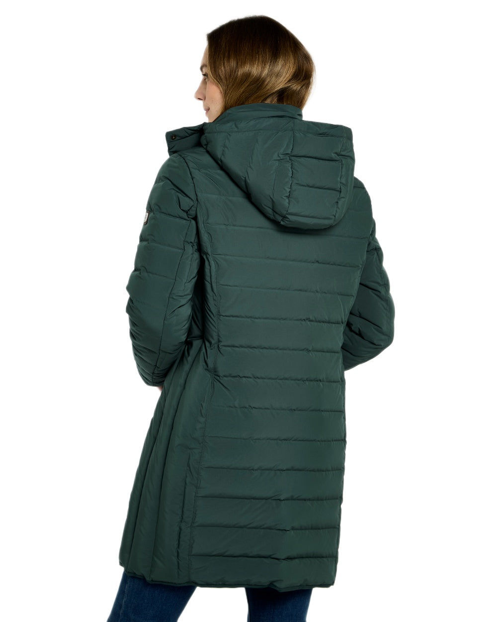 Winter Moss Coloured Dubarry Ballybrophy Quilted Jacket on white background 