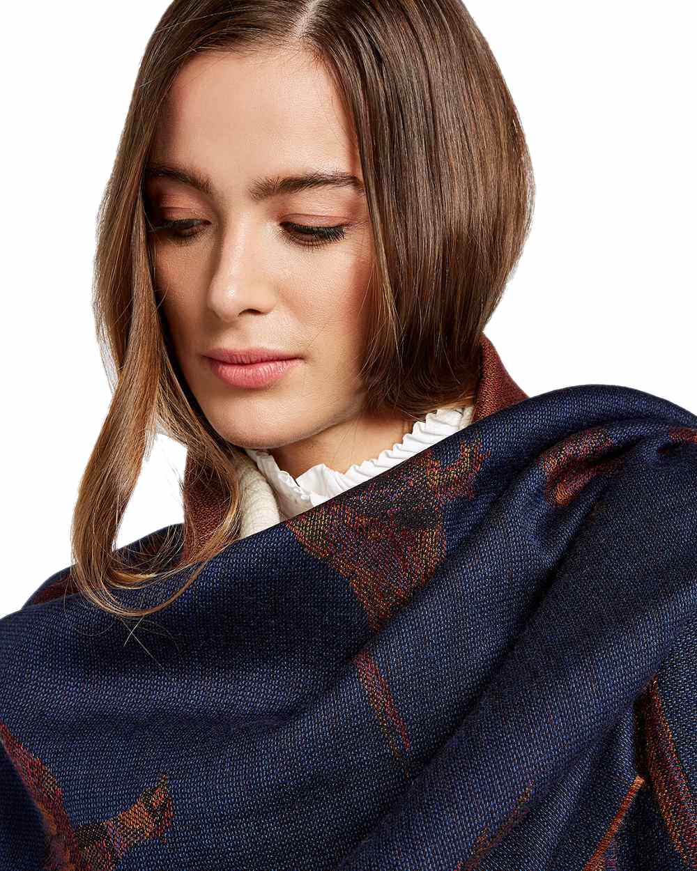 Midnight Coloured Dubarry Birchdale Wool Stole on white background 