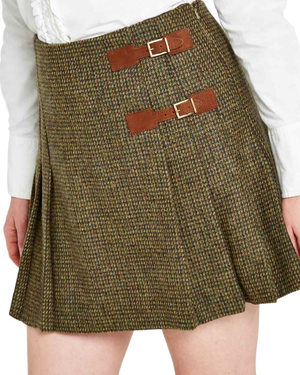 Heath Coloured Dubarry Blossom Tweed Skirt on white background 