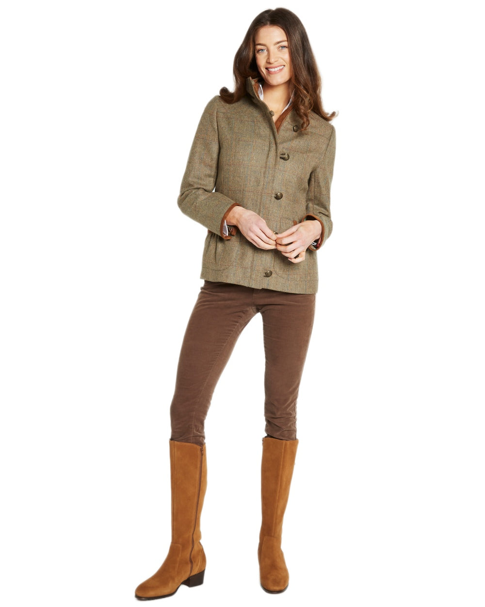 Burren Coloured Dubarry Bracken Tweed Jacket on white background 