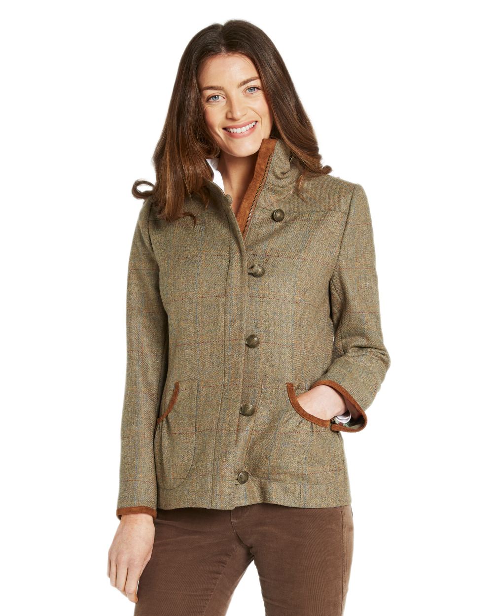 Burren Coloured Dubarry Bracken Tweed Jacket on white background 